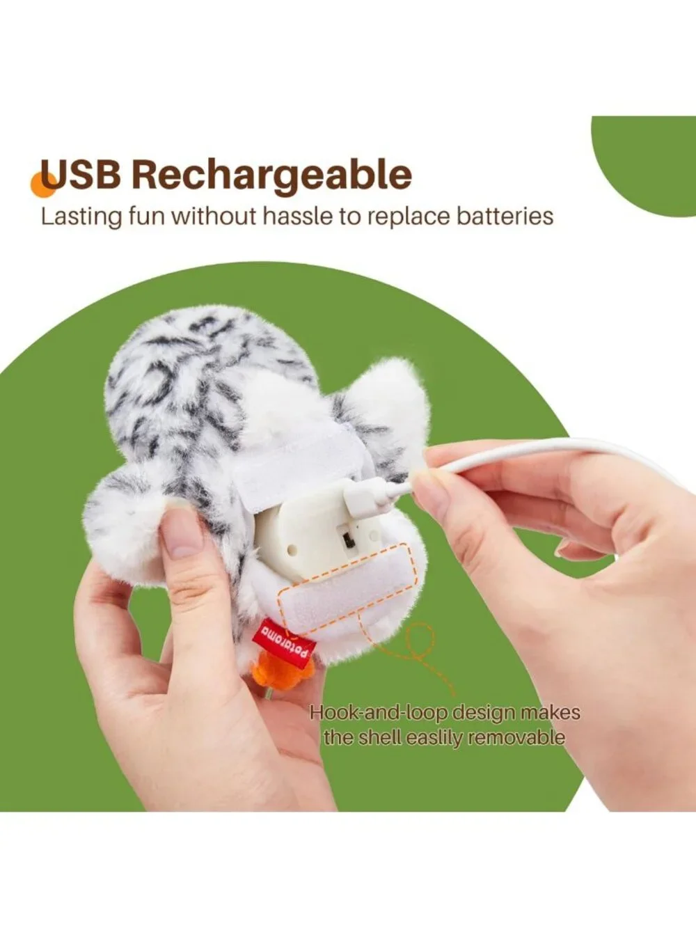 Interactive Rechargeable Cat Toy - Lifelike Flapping Owl with Bird Chirp, Catnip